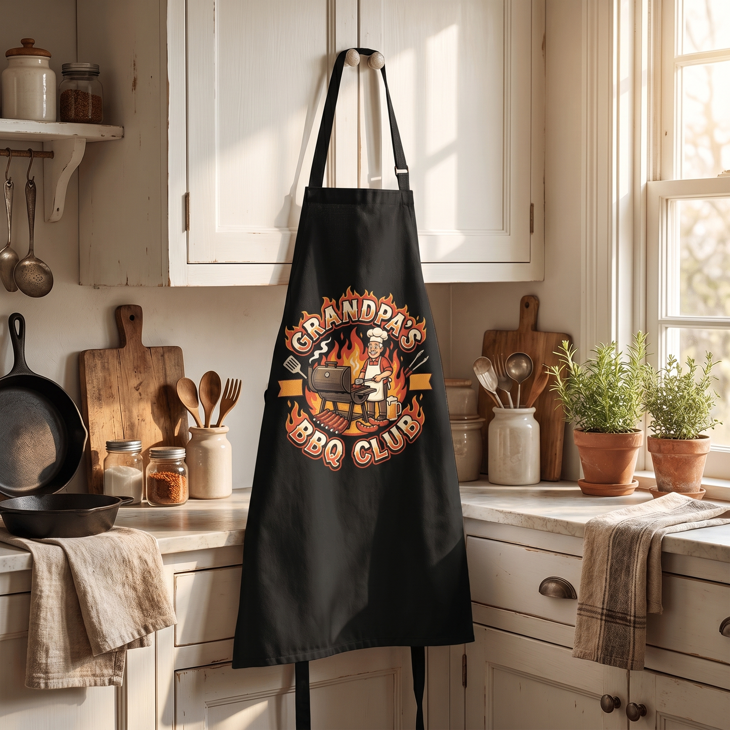 Grandpa's Grill Club Apron – Funny BBQ Grilling Apron Gift for Grandpa