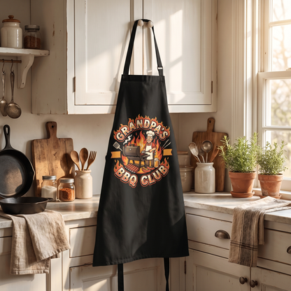 Grandpa's Grill Club Apron – Funny BBQ Grilling Apron Gift for Grandpa