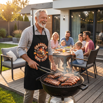Grandpa's Grill Club Apron – Funny BBQ Grilling Apron Gift for Grandpa