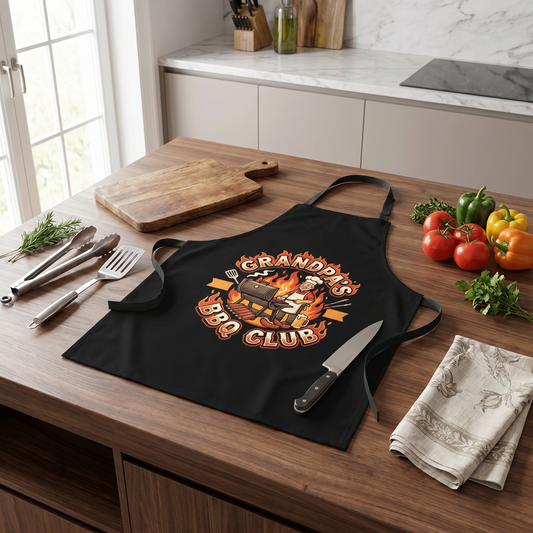 Grandpa's Grill Club Apron - Funny BBQ Grilling Apron Gift for Grandpa