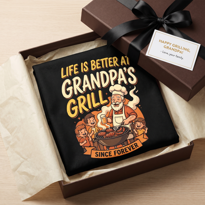 Life Is Better At Grandpa's Grill Apron – Funny BBQ Grilling Apron Gift for Grandpa
