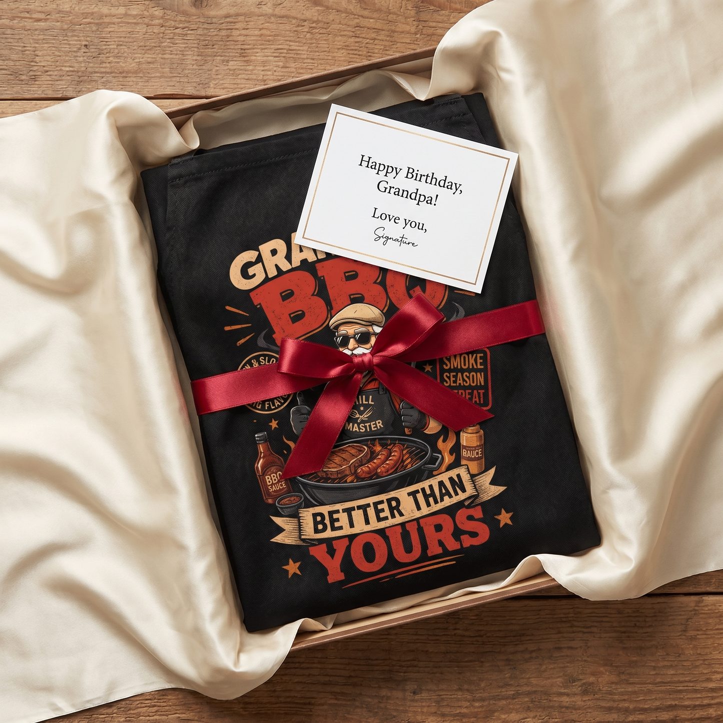 Grandpa BBQ Better Than Yours Apron – Funny BBQ Grilling Apron Gift for Grandpa
