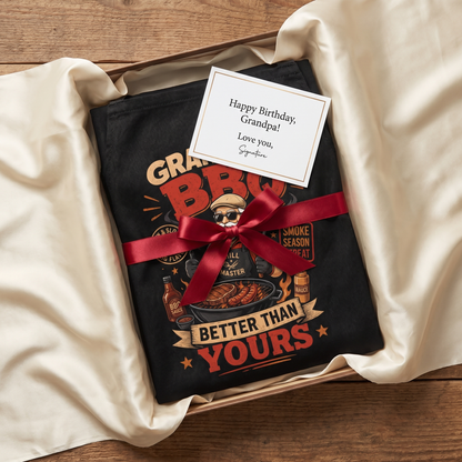 Grandpa BBQ Better Than Yours Apron – Funny BBQ Grilling Apron Gift for Grandpa