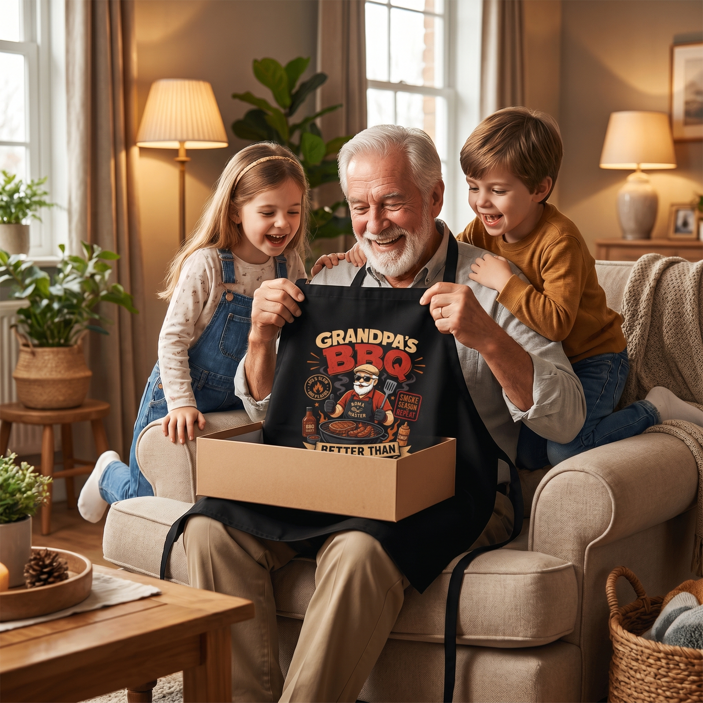 Grandpa BBQ Better Than Yours Apron – Funny BBQ Grilling Apron Gift for Grandpa