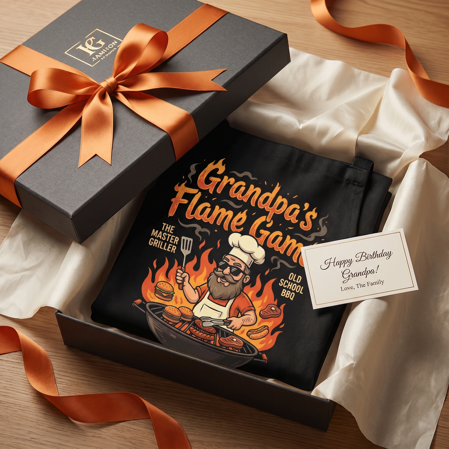 Grandpa Flame Game Apron – Funny BBQ Grilling Apron Gift for Grandpa