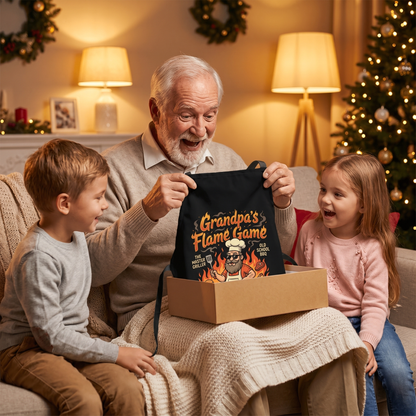 Grandpa Flame Game Apron – Funny BBQ Grilling Apron Gift for Grandpa
