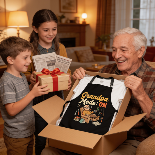 Grandpa Mode On Apron - Funny BBQ Grilling Apron Gift for Grandpa