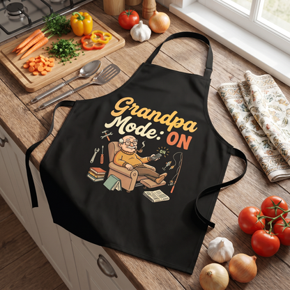 Grandpa Mode On Apron – Funny BBQ Grilling Apron Gift for Grandpa