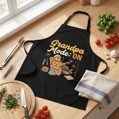 Grandpa Mode On Apron – Funny BBQ Grilling Apron Gift for Grandpa