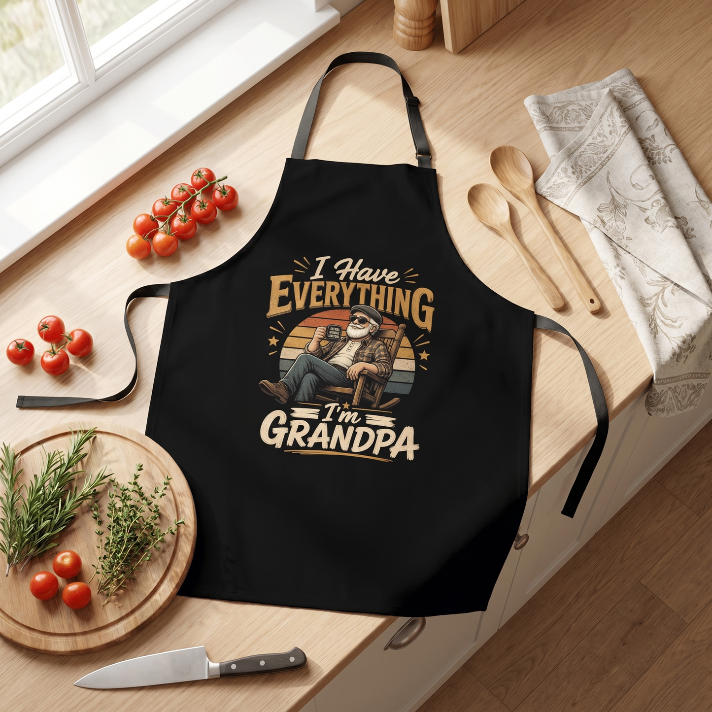 Have Everything, I'm Grandpa Apron – Funny BBQ Grilling Apron Gift for Grandpa