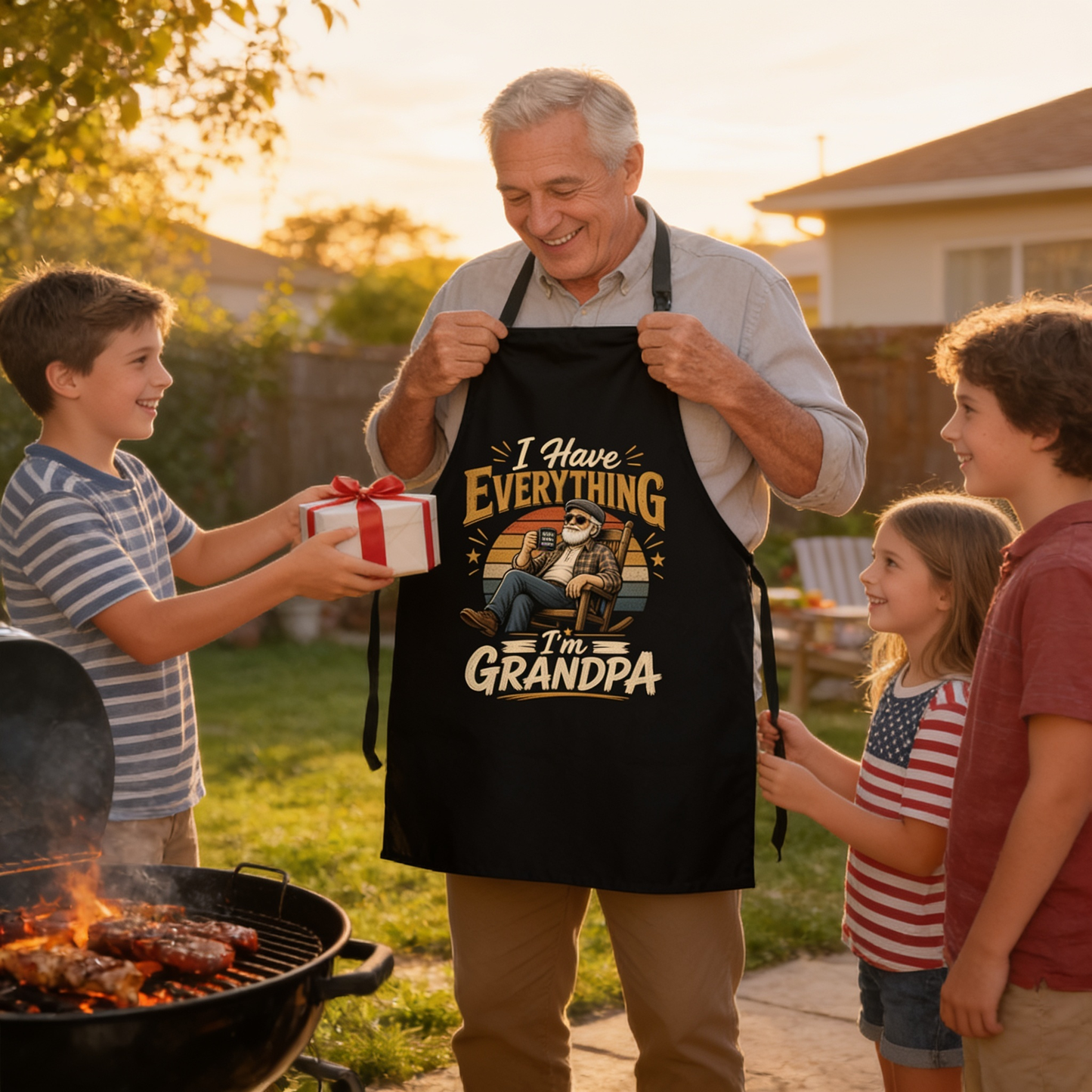 Have Everything, I'm Grandpa Apron – Funny BBQ Grilling Apron Gift for Grandpa