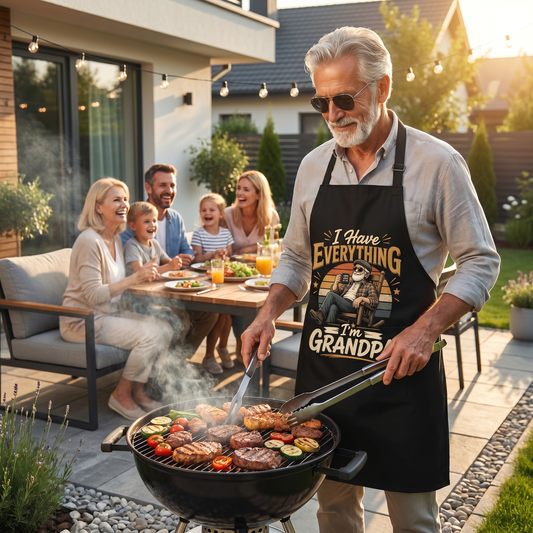 Have Everything, I'm Grandpa Apron - Funny BBQ Grilling Apron Gift for Grandpa