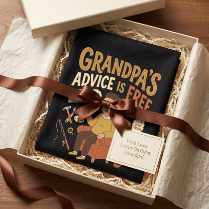Grandpa's Advice Is Free Apron – Funny BBQ Grilling Apron Gift for Grandpa