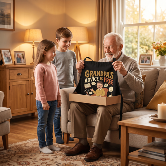 Grandpa's Advice Is Free Apron - Funny BBQ Grilling Apron Gift for Grandpa