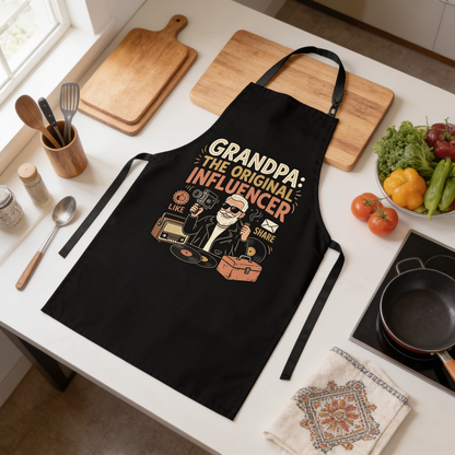 Grandpa The Original Influencer Apron – Funny BBQ Grilling Apron Gift for Grandpa