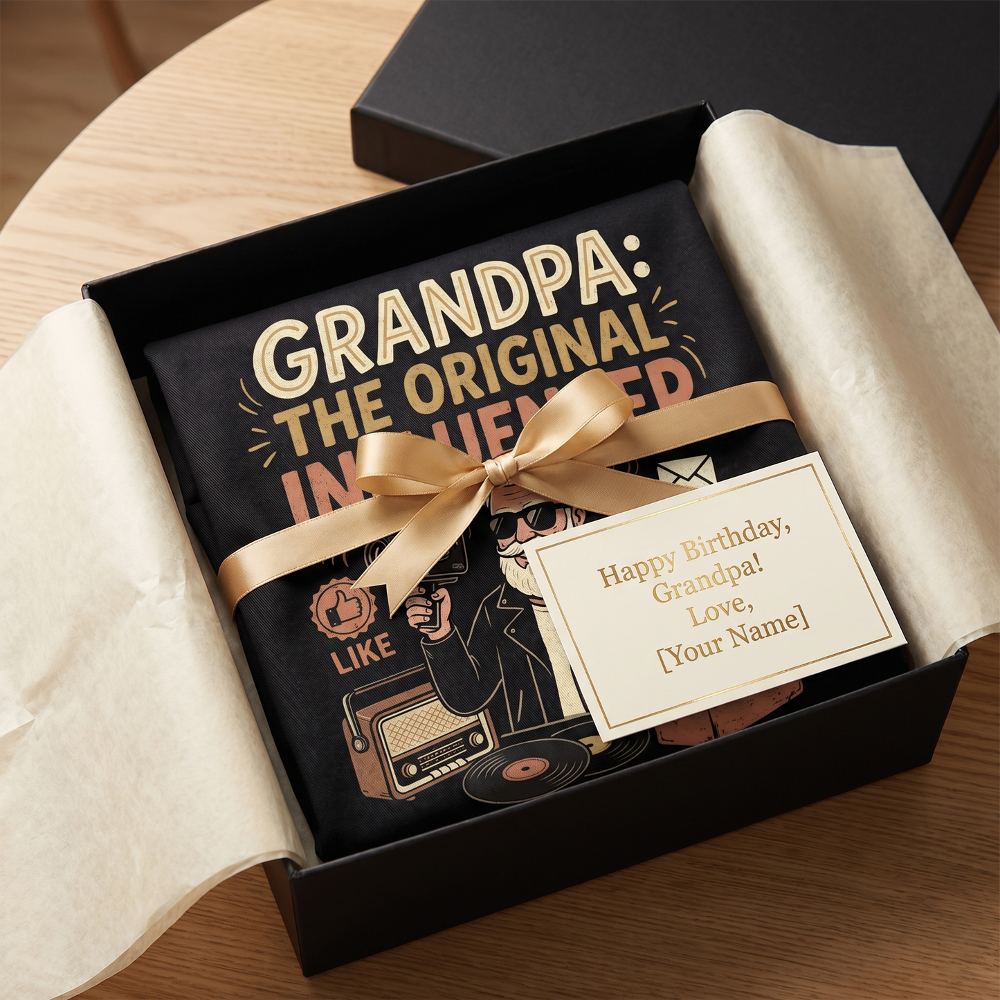 Grandpa The Original Influencer Apron – Funny BBQ Grilling Apron Gift for Grandpa