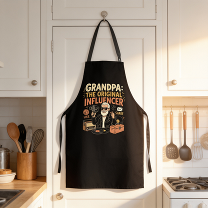 Grandpa The Original Influencer Apron – Funny BBQ Grilling Apron Gift for Grandpa