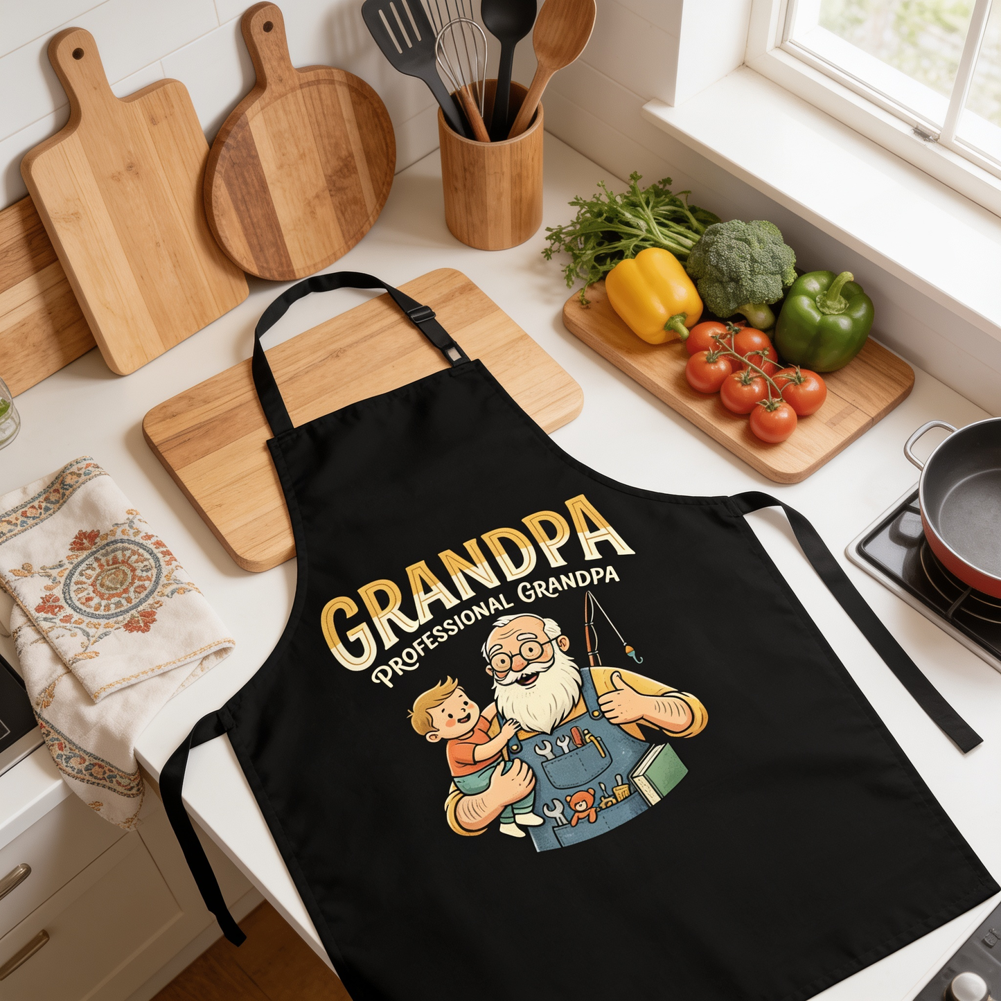 Professional Grandpa Apron – Funny BBQ Grilling Apron Gift for Grandpa