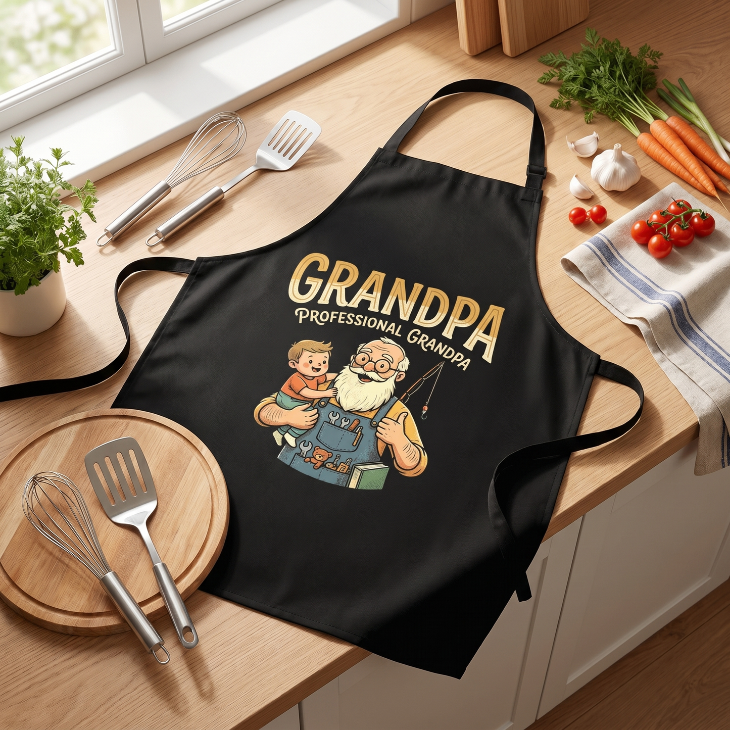 Professional Grandpa Apron – Funny BBQ Grilling Apron Gift for Grandpa