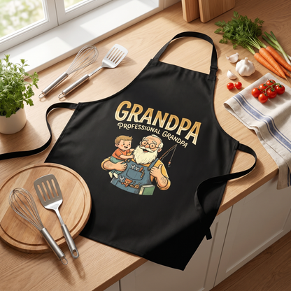 Professional Grandpa Apron – Funny BBQ Grilling Apron Gift for Grandpa