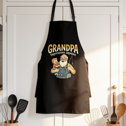 Professional Grandpa Apron – Funny BBQ Grilling Apron Gift for Grandpa