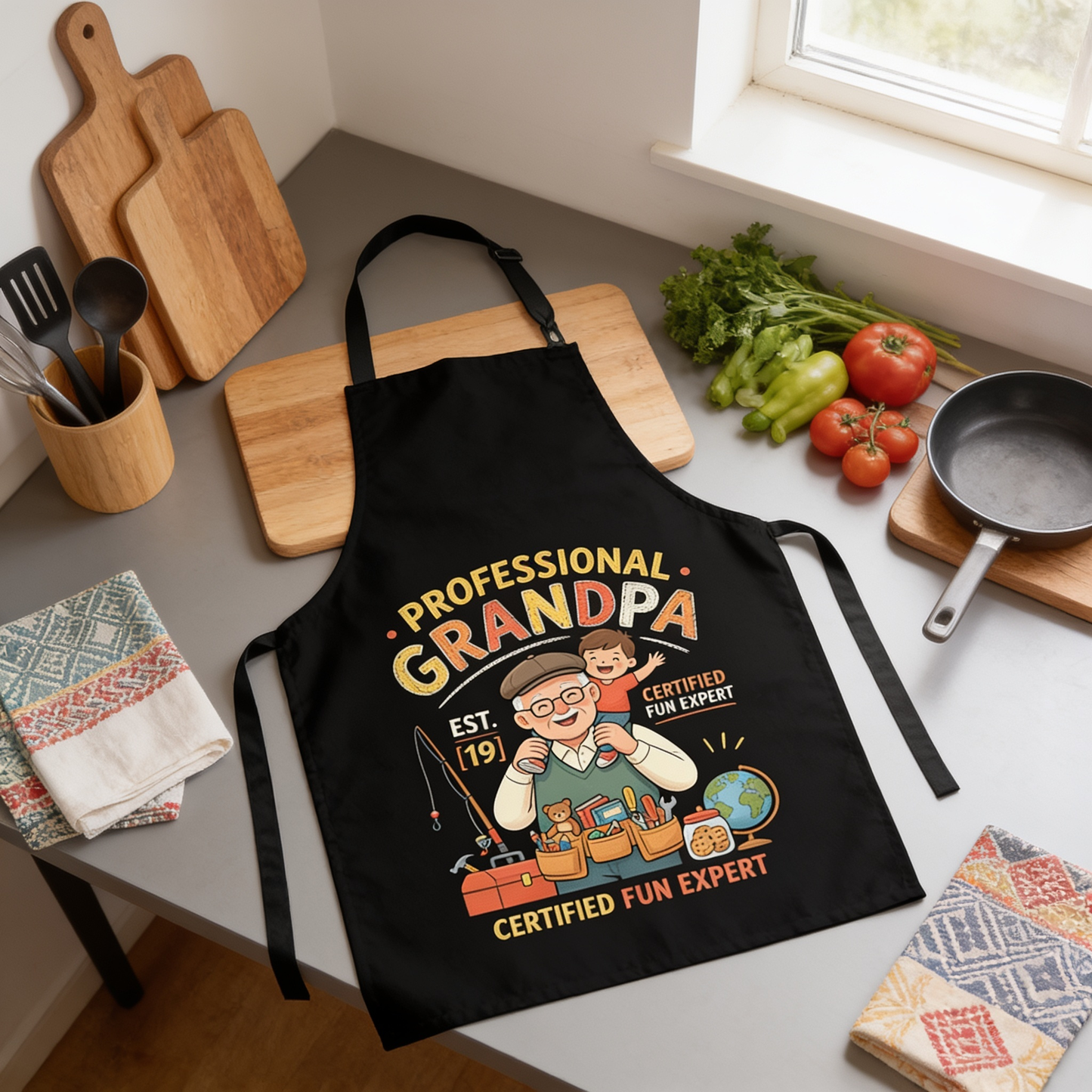 Professional Grandpa Apron – Funny Grandpa BBQ & Cooking Apron Gift