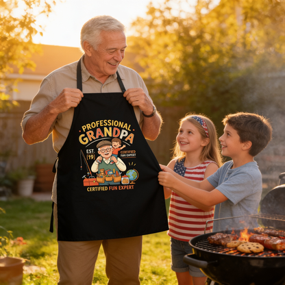 Professional Grandpa Apron – Funny Grandpa BBQ & Cooking Apron Gift