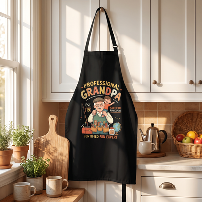 Professional Grandpa Apron – Funny Grandpa BBQ & Cooking Apron Gift