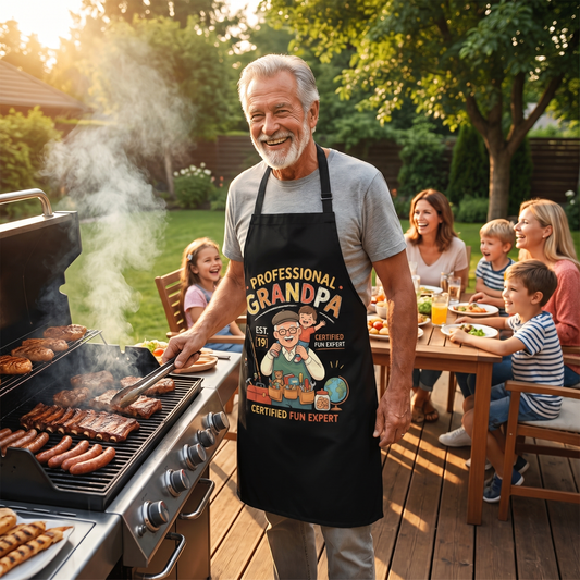 Professional Grandpa Apron - Funny Grandpa BBQ & Cooking Apron Gift
