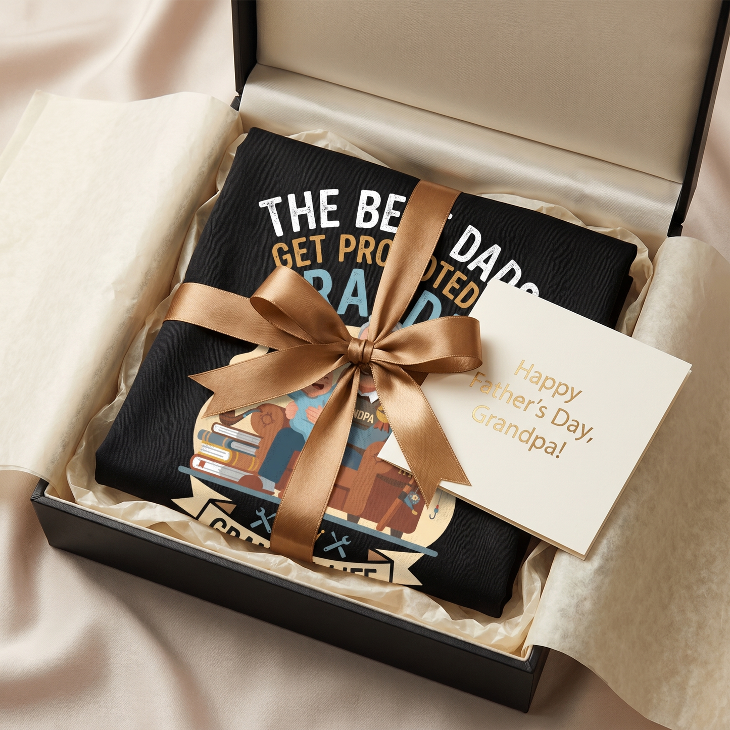 The Best Dads Get Promoted to Grandpa Apron – Funny Grandpa BBQ & Cooking Apron Gift