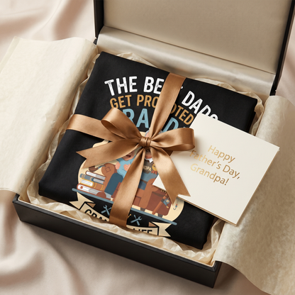 The Best Dads Get Promoted to Grandpa Apron – Funny Grandpa BBQ & Cooking Apron Gift