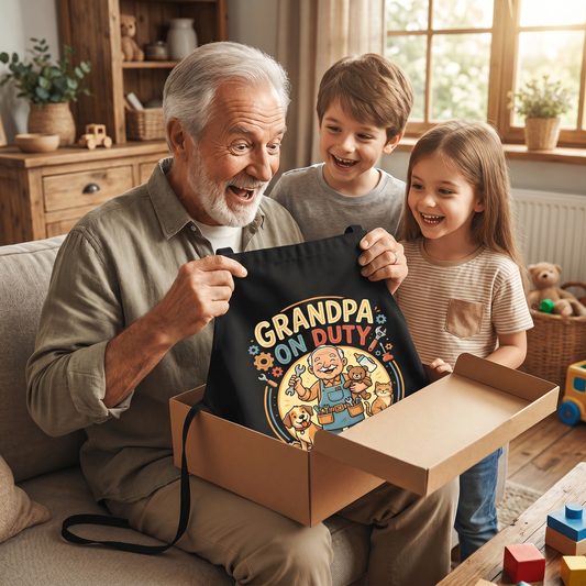Grandpa On Duty Apron - Funny Grandpa BBQ & Cooking Apron Gift