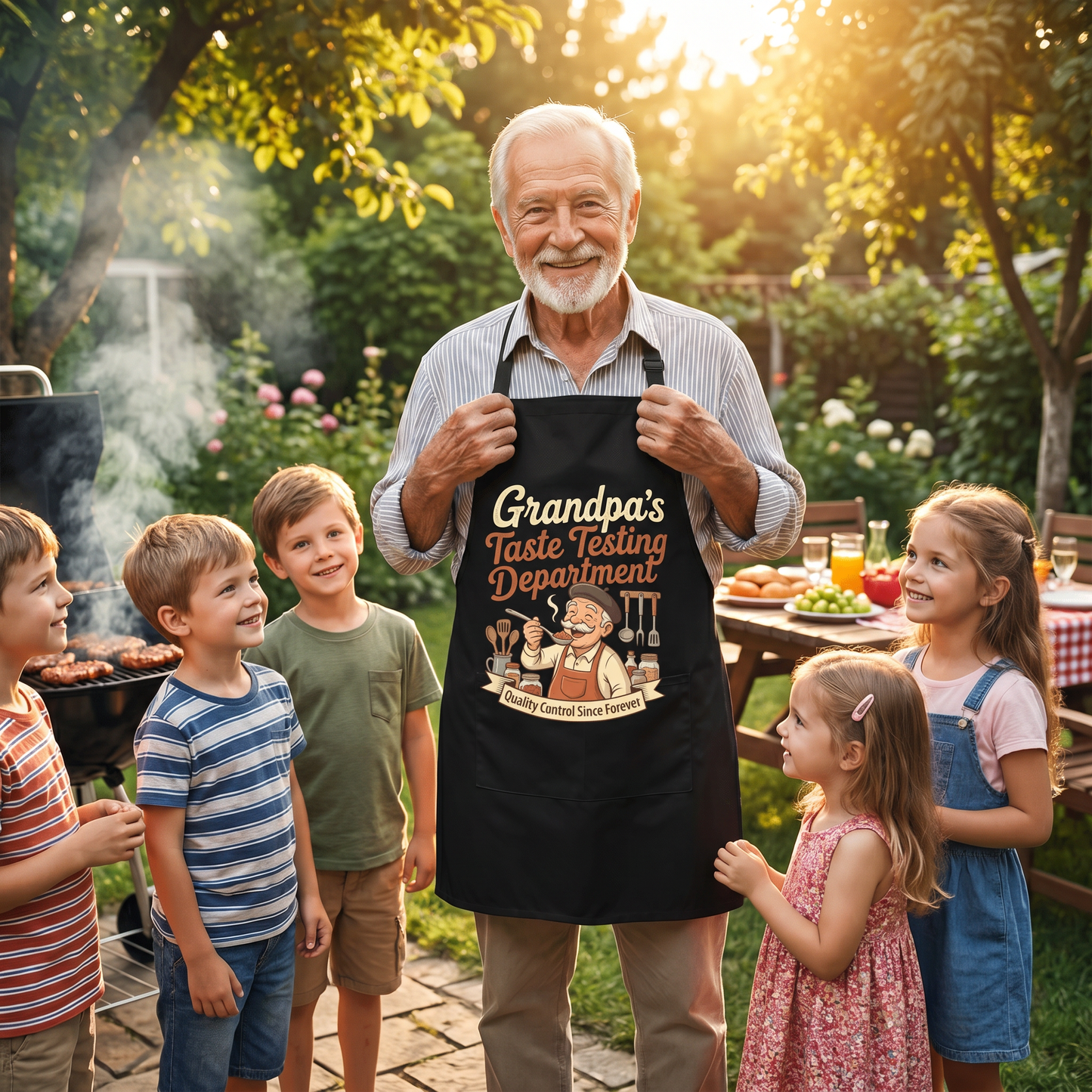 Grandpa's Taste Testing Department Apron – Funny BBQ & Cooking Apron Gift for Grandpa