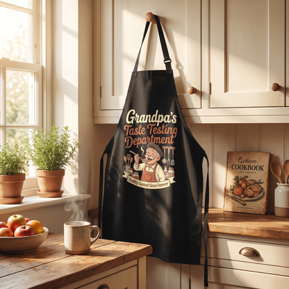Grandpa's Taste Testing Department Apron – Funny BBQ & Cooking Apron Gift for Grandpa