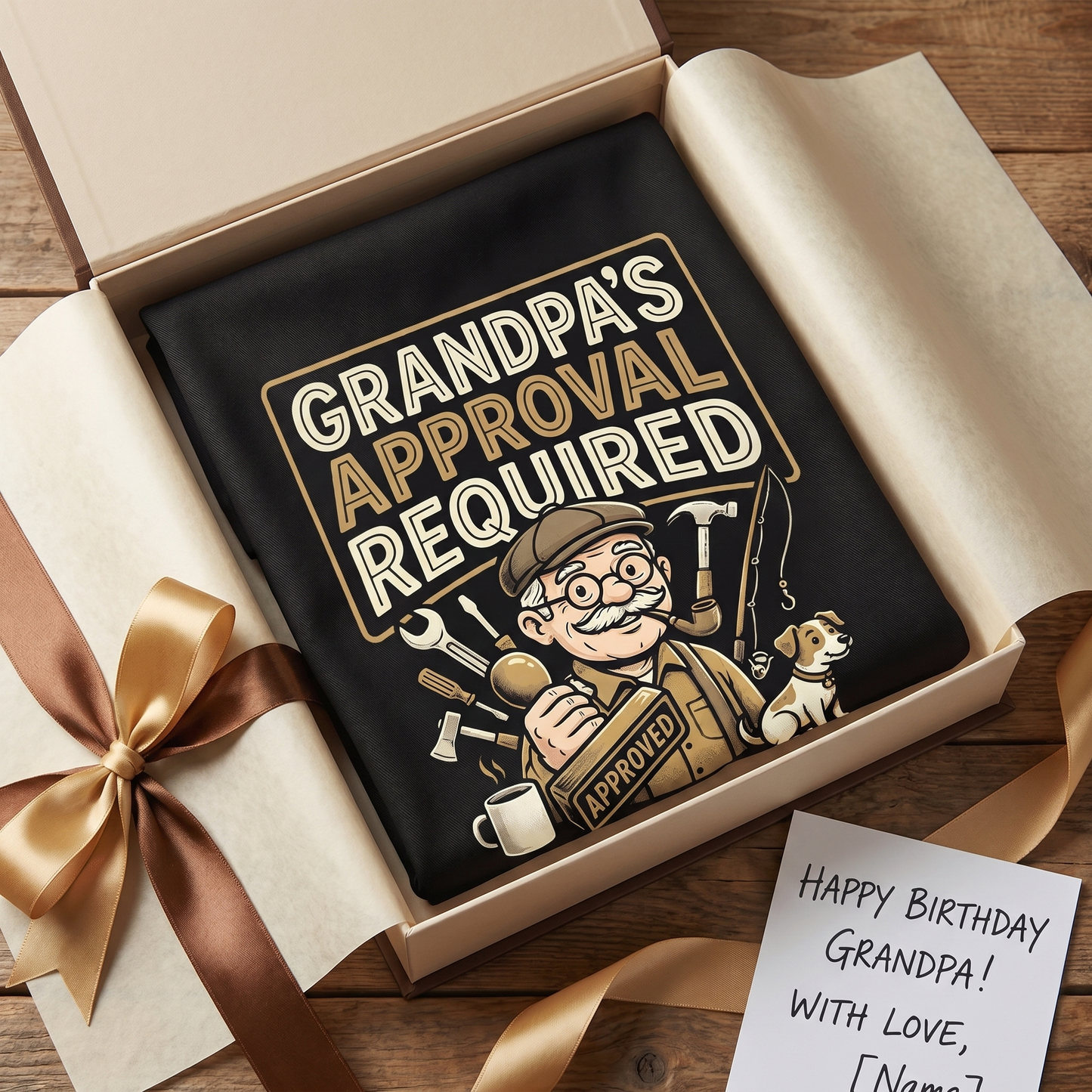 Grandpa Approval Required Apron – Funny BBQ & Cooking Apron Gift for Grandpa