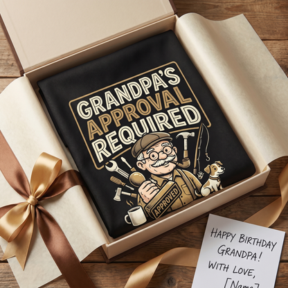 Grandpa Approval Required Apron – Funny BBQ & Cooking Apron Gift for Grandpa