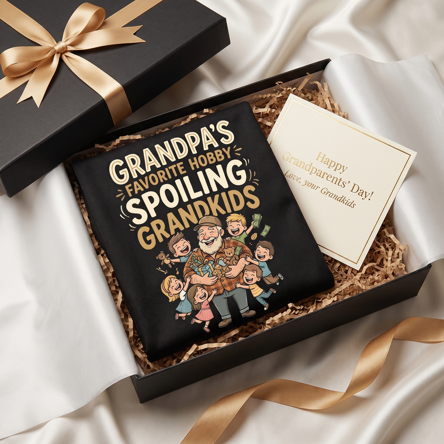 Grandpa's Favorite Hobby Spoiling Grandkids Apron – Funny Grandpa BBQ & Cooking Apron Gift