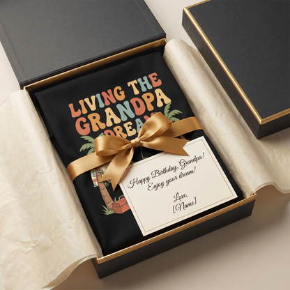 Living the Grandpa Dream Apron – Funny Grandpa BBQ & Cooking Apron Gift