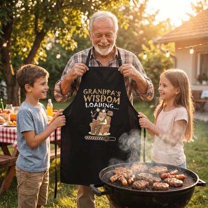 Grandpa's Wisdom Loading Apron – Funny Grandpa BBQ & Cooking Apron Gift