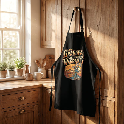 Grandpa Still Under Warranty Apron – Funny Grandpa BBQ & Cooking Apron Gift