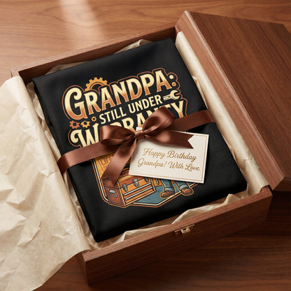 Grandpa Still Under Warranty Apron – Funny Grandpa BBQ & Cooking Apron Gift