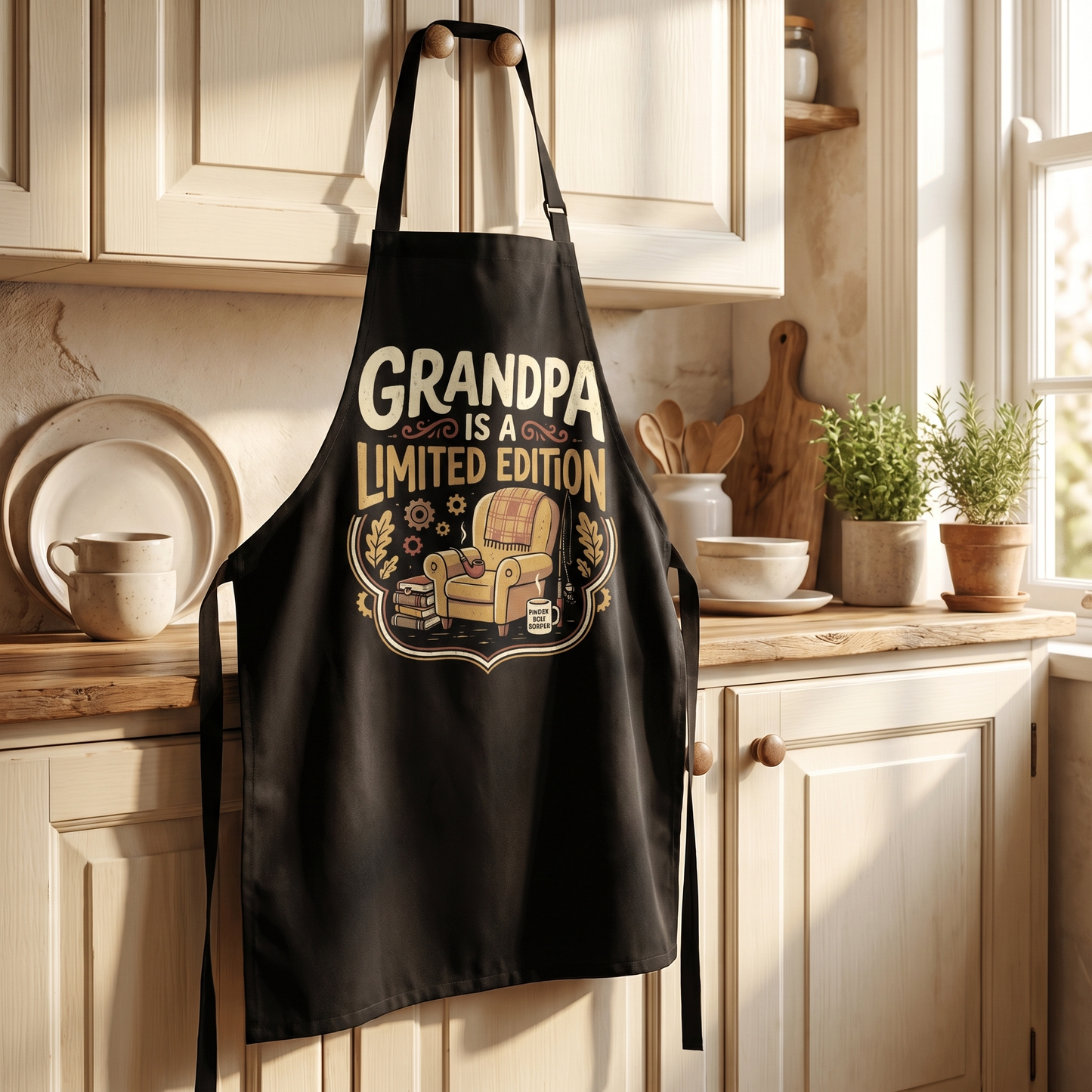 Grandpa Is a Limited Edition Apron – Funny Grandpa BBQ & Cooking Apron Gift