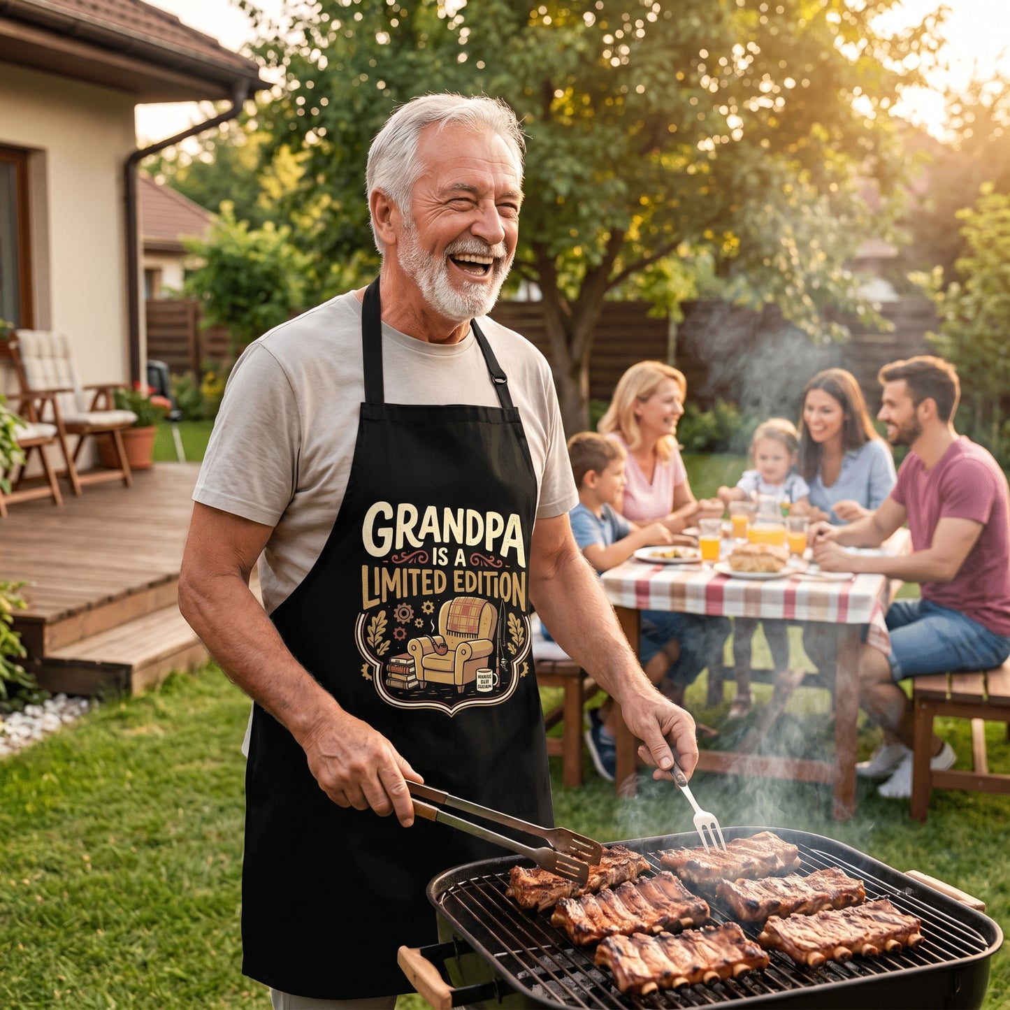 Grandpa Is a Limited Edition Apron – Funny Grandpa BBQ & Cooking Apron Gift