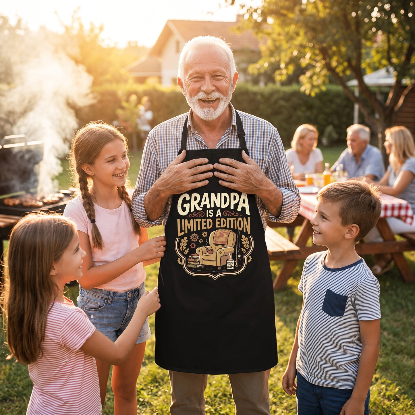 Grandpa Is a Limited Edition Apron – Funny Grandpa BBQ & Cooking Apron Gift