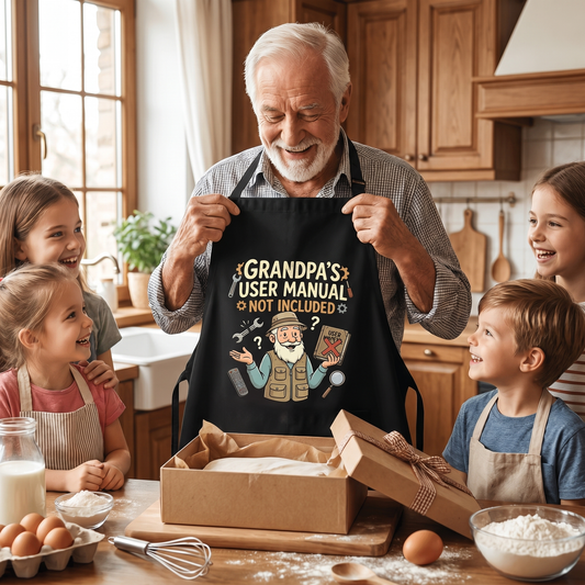 Grandpa's User Manual Not Included Apron - Funny Grandpa BBQ & Cooking Apron Gift
