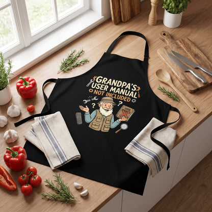 Grandpa's User Manual Not Included Apron – Funny Grandpa BBQ & Cooking Apron Gift