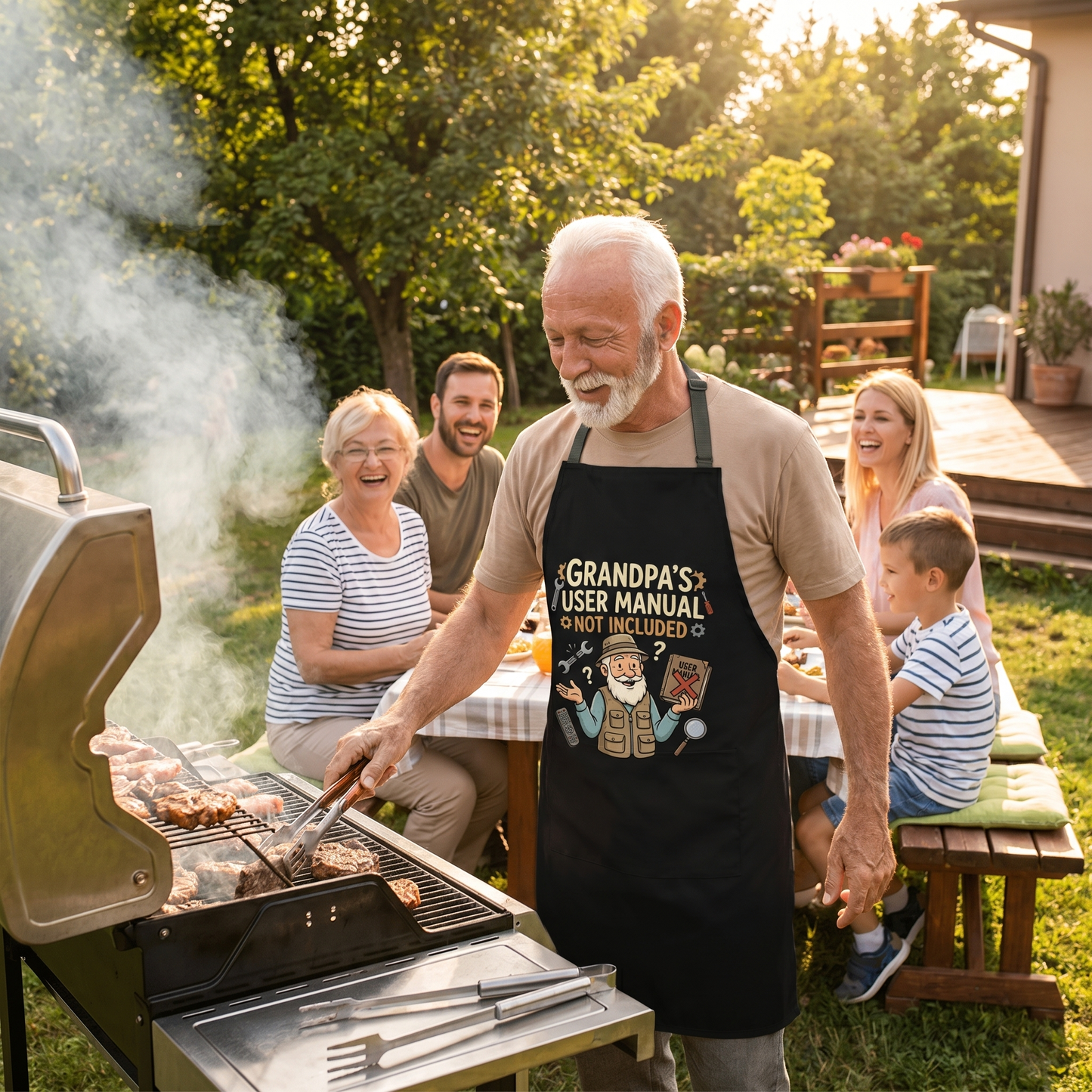 Grandpa's User Manual Not Included Apron – Funny Grandpa BBQ & Cooking Apron Gift