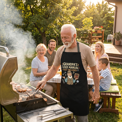 Grandpa's User Manual Not Included Apron – Funny Grandpa BBQ & Cooking Apron Gift
