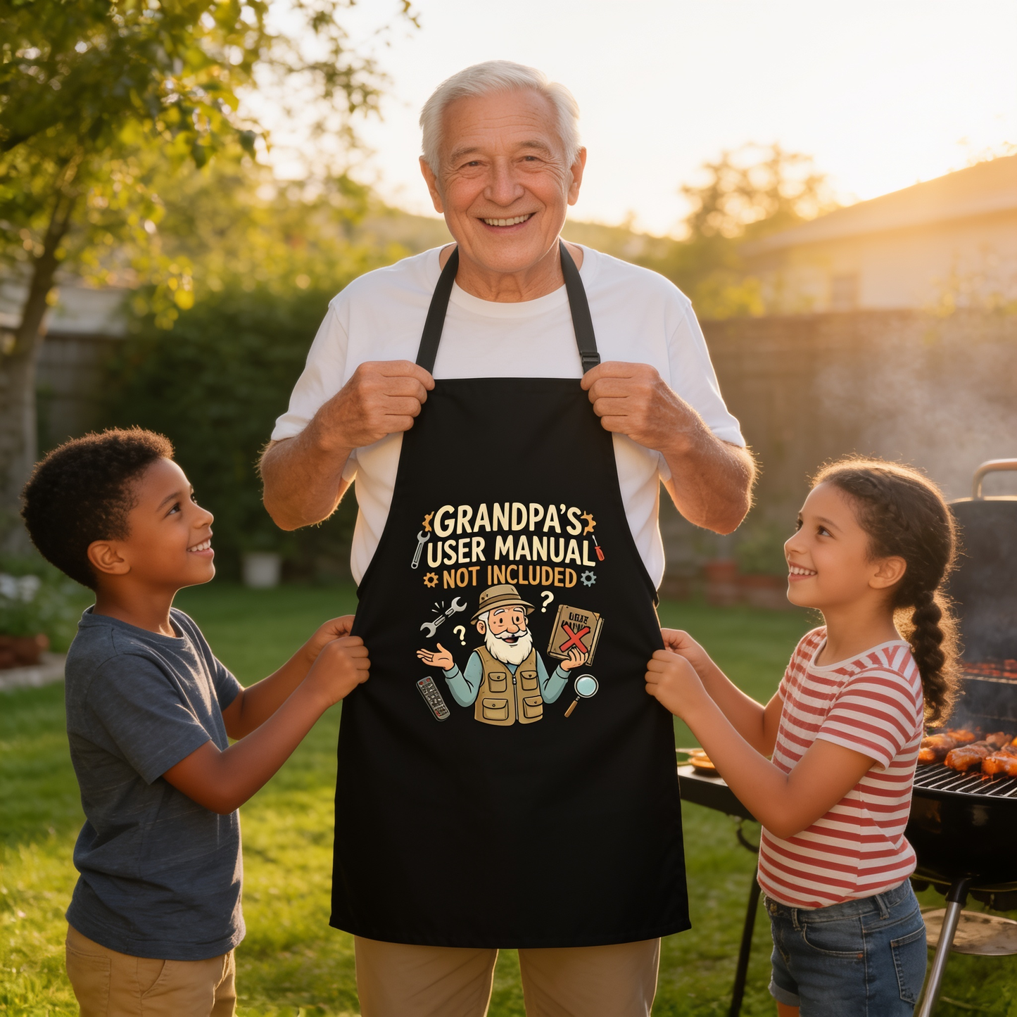 Grandpa's User Manual Not Included Apron – Funny Grandpa BBQ & Cooking Apron Gift