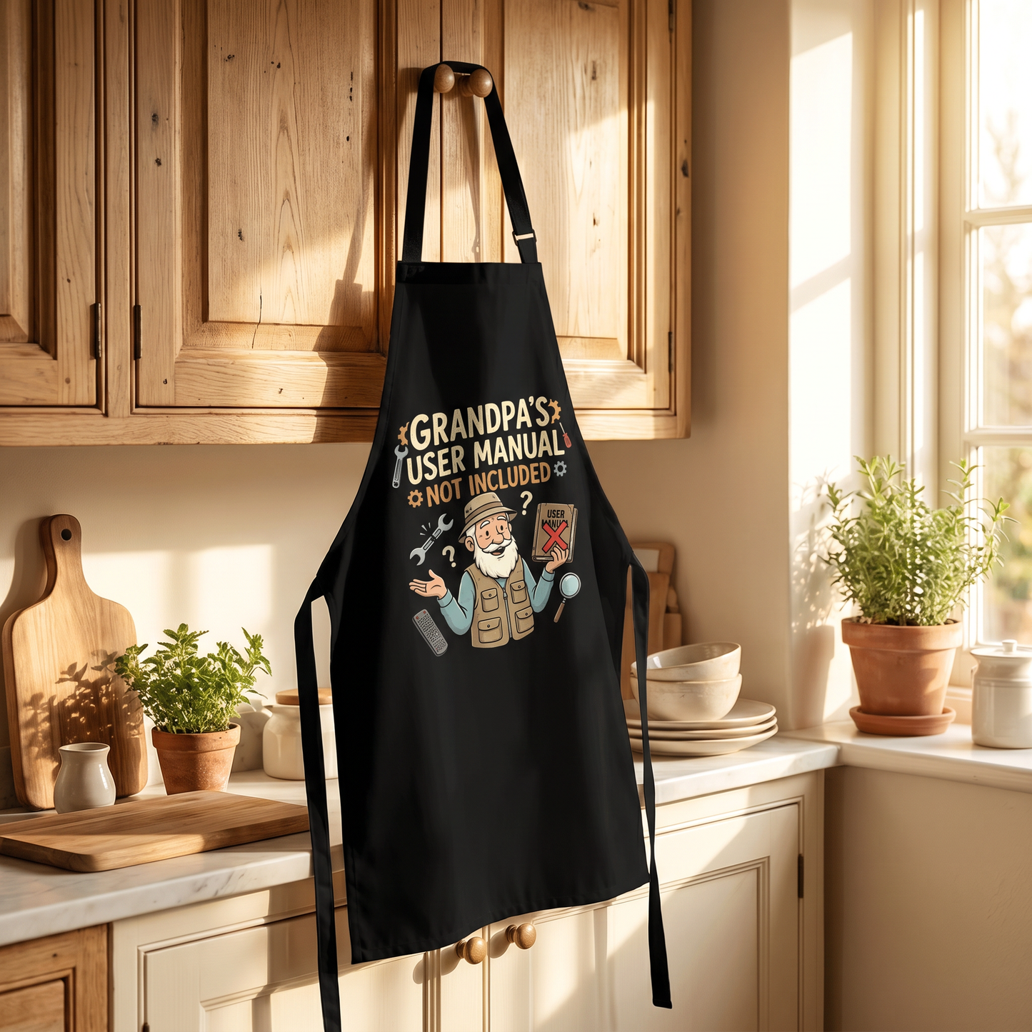Grandpa's User Manual Not Included Apron – Funny Grandpa BBQ & Cooking Apron Gift